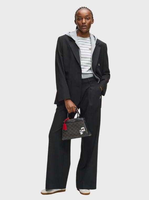 Γυναικεία Ikon Monogram Τσάντα Μαύρη Karl Lagerfeld B1W30023-2LS BROWN KL MONO