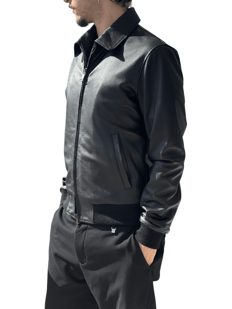 Ανδρικό Δερμάτινο Μπουφάν Μαύρο Maffei 51221B-NERO