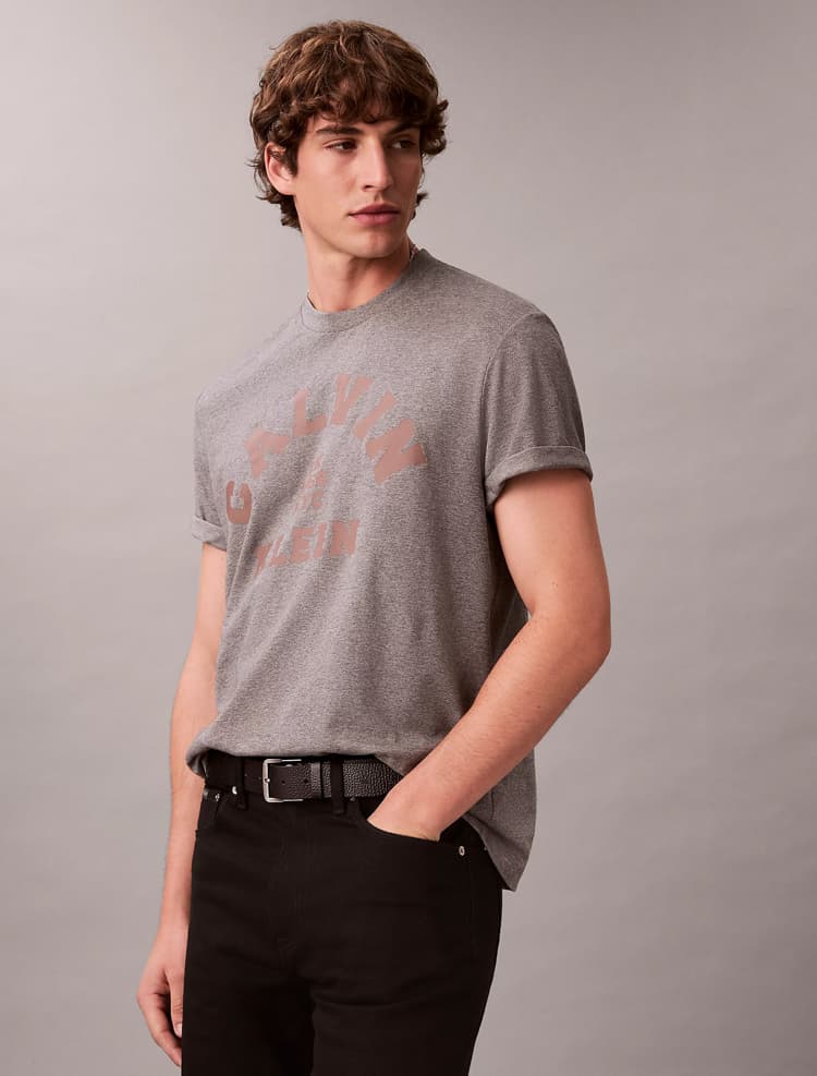 Ανδρικό T-shirt Μαύρο Γκρι Calvin Klein LV04RE810G-P7E
