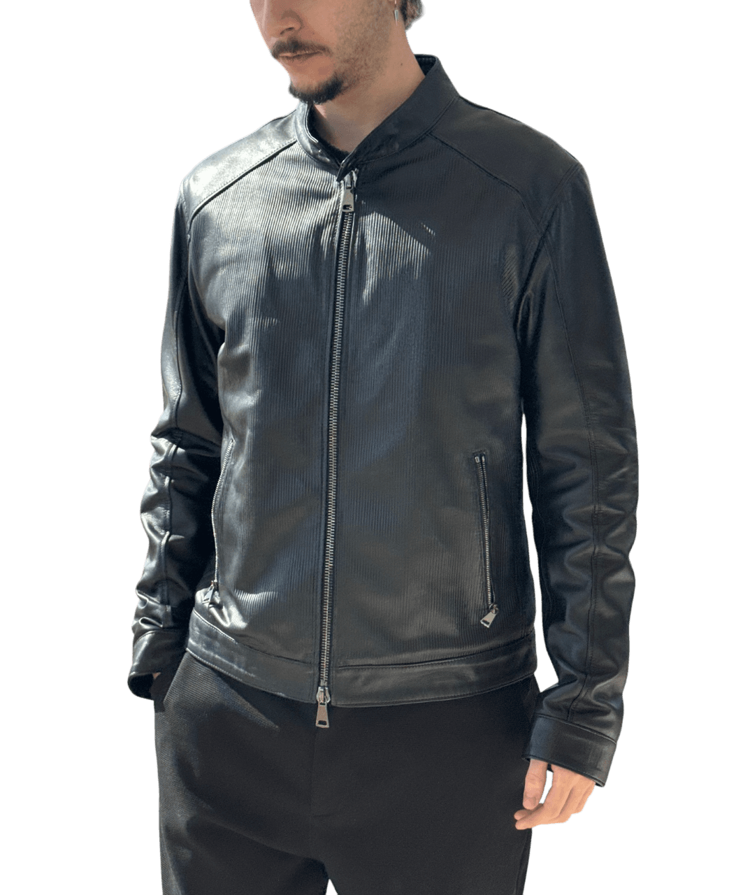 Ανδρικό Δερμάτινο Μπουφάν Μαύρο Maffei 41235D-NERO