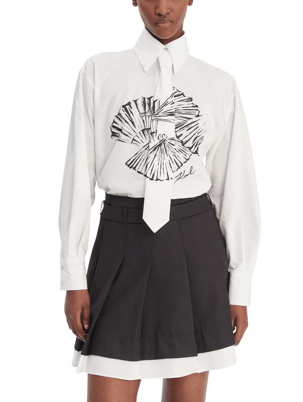 Γυναικείο Πουκάμισο Λευκό Karl Lagerfeld B1W11002-100 WHITE