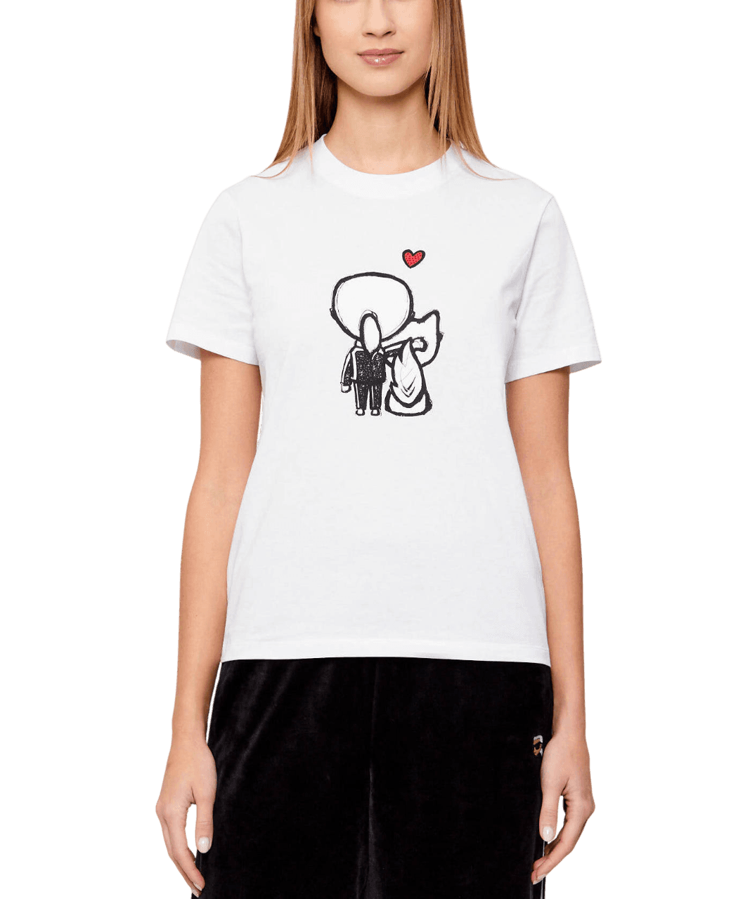 Γυναικείο Ikon Valentine T-shirt Λευκό Karl Lagerfeld B1W17038-100 WHITE