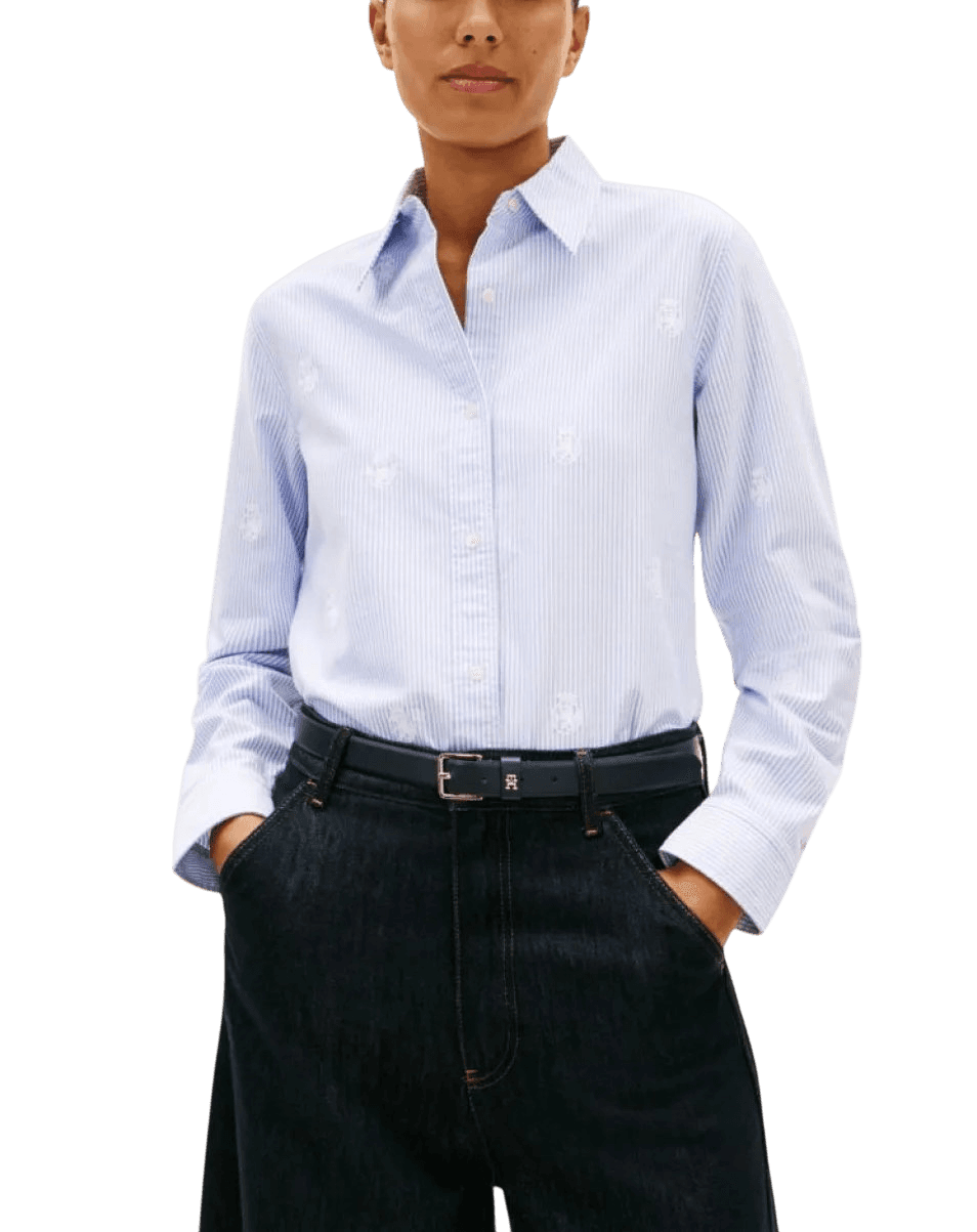 Γυναικείο Ριγέ Πουκάμισο Γαλάζιο Tommy Hilfiger WW0WW49386-0Y7