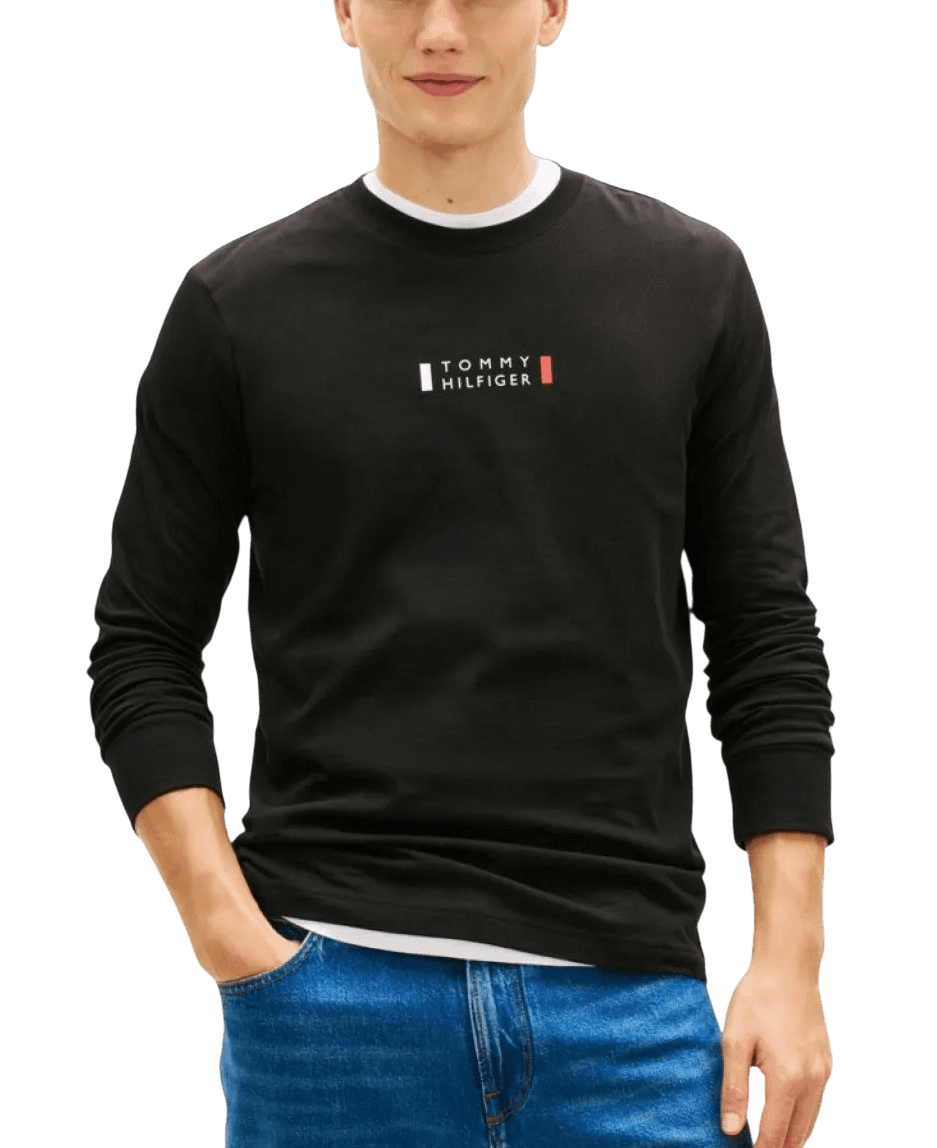 Ανδρικό Μακρυμάνικο T-shirt Μαύρο Tommy Hilfiger MW0MW41454-BDS