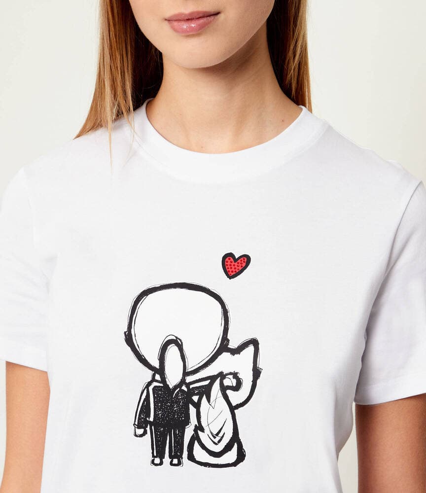 Γυναικείο Ikon Valentine T-shirt Λευκό Karl Lagerfeld B1W17038-100 WHITE