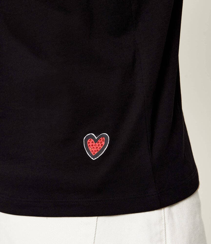 Γυναικείο Ikon Valentine T-shirt Μαύρο Karl Lagerfeld B1W17038-999 BLACK