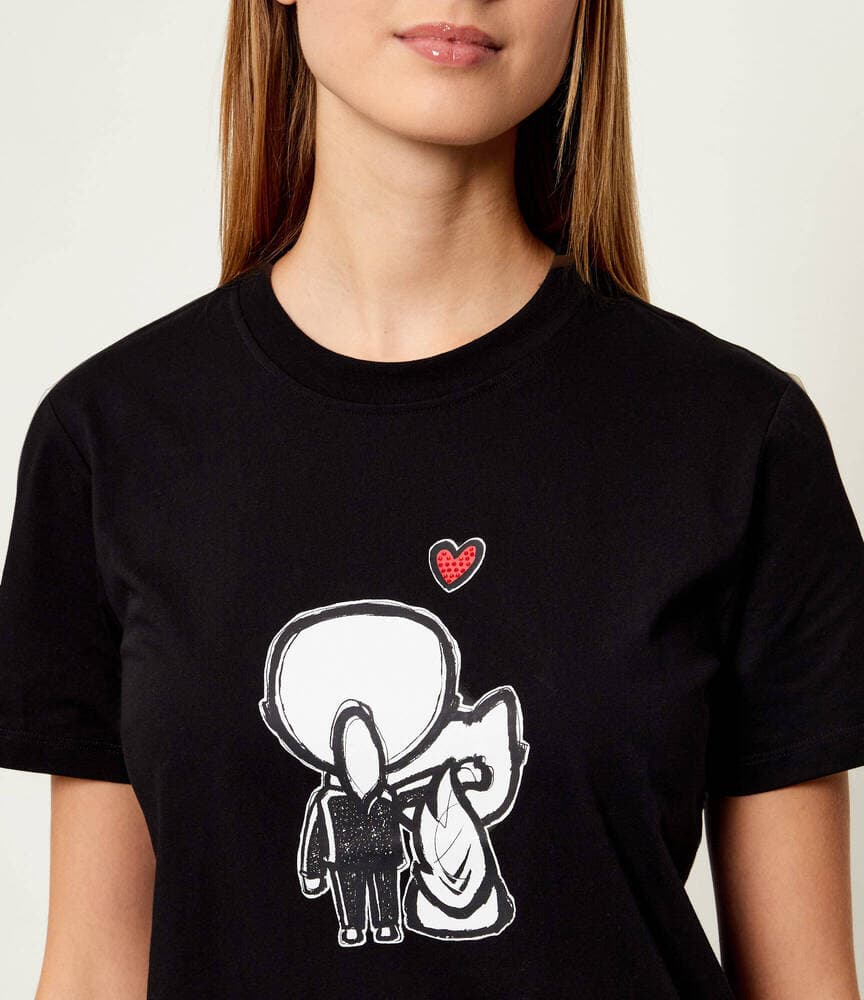 Γυναικείο Ikon Valentine T-shirt Μαύρο Karl Lagerfeld B1W17038-999 BLACK