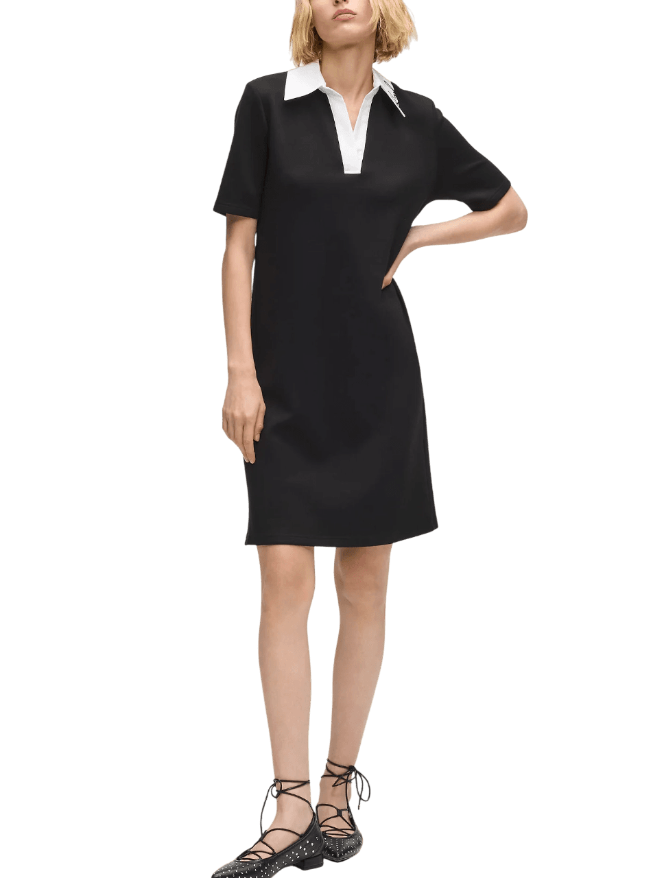 Γυναικείο Κοντομάνικο Polo Φόρεμα Μαύρο Karl Lagerfeld B1W13029-999 BLACK