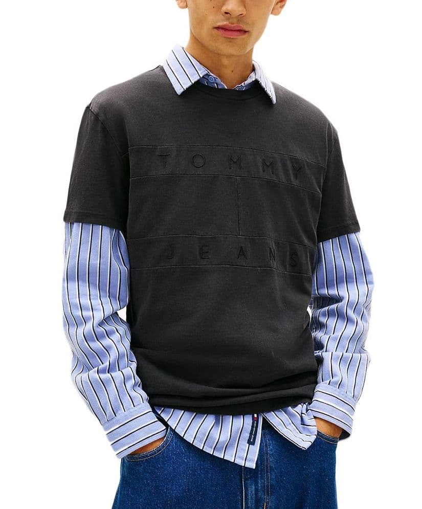 Ανδρικό T-shirt Μαύρο Tommy Jeans DM0DM22312-BDS