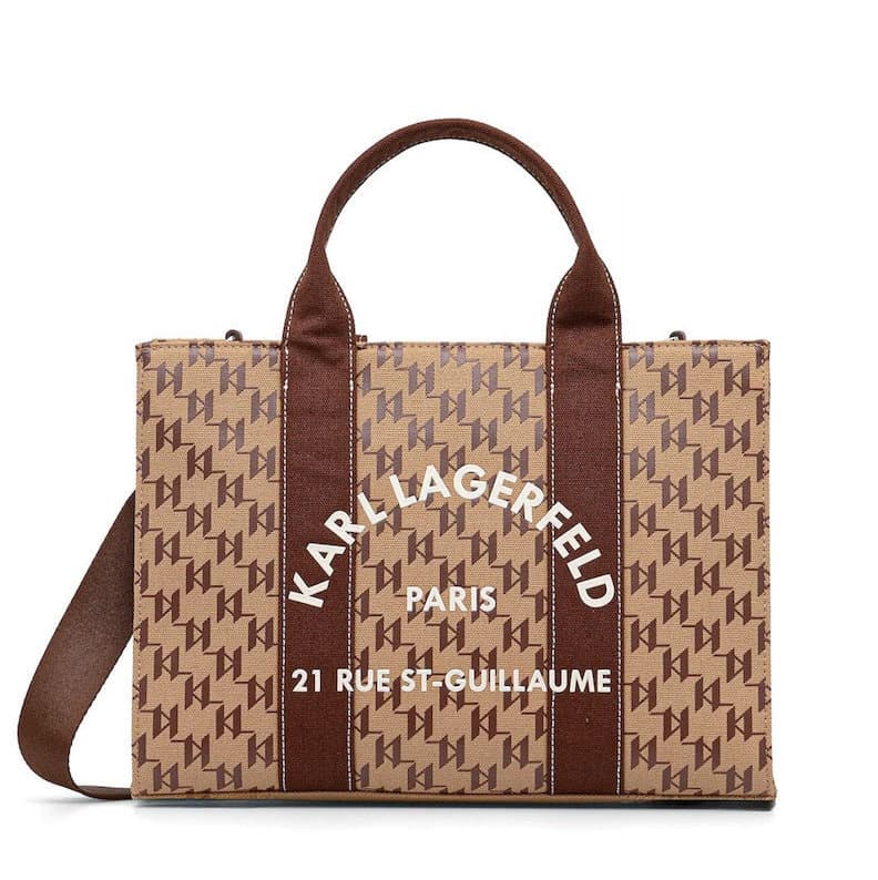 Γυναικεία K/Rsg Tote Τσάντα Καφέ Karl Lagerfeld B1W50021-2LO MONOGRAM NOUGAT