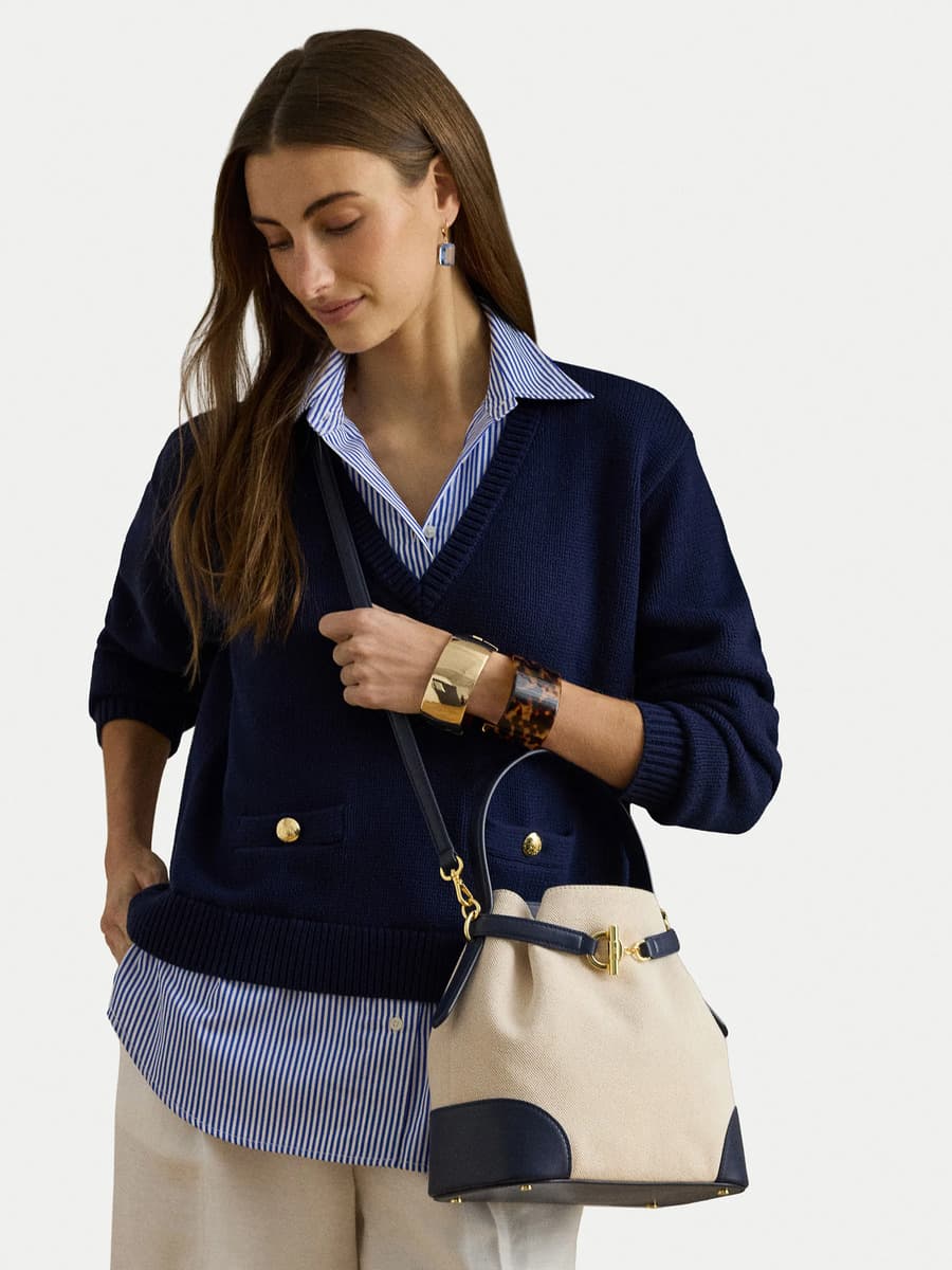 Γυναικεία Bucket Τσάντα Navy Μπλε Ralph Lauren 431P04294004-NAVY