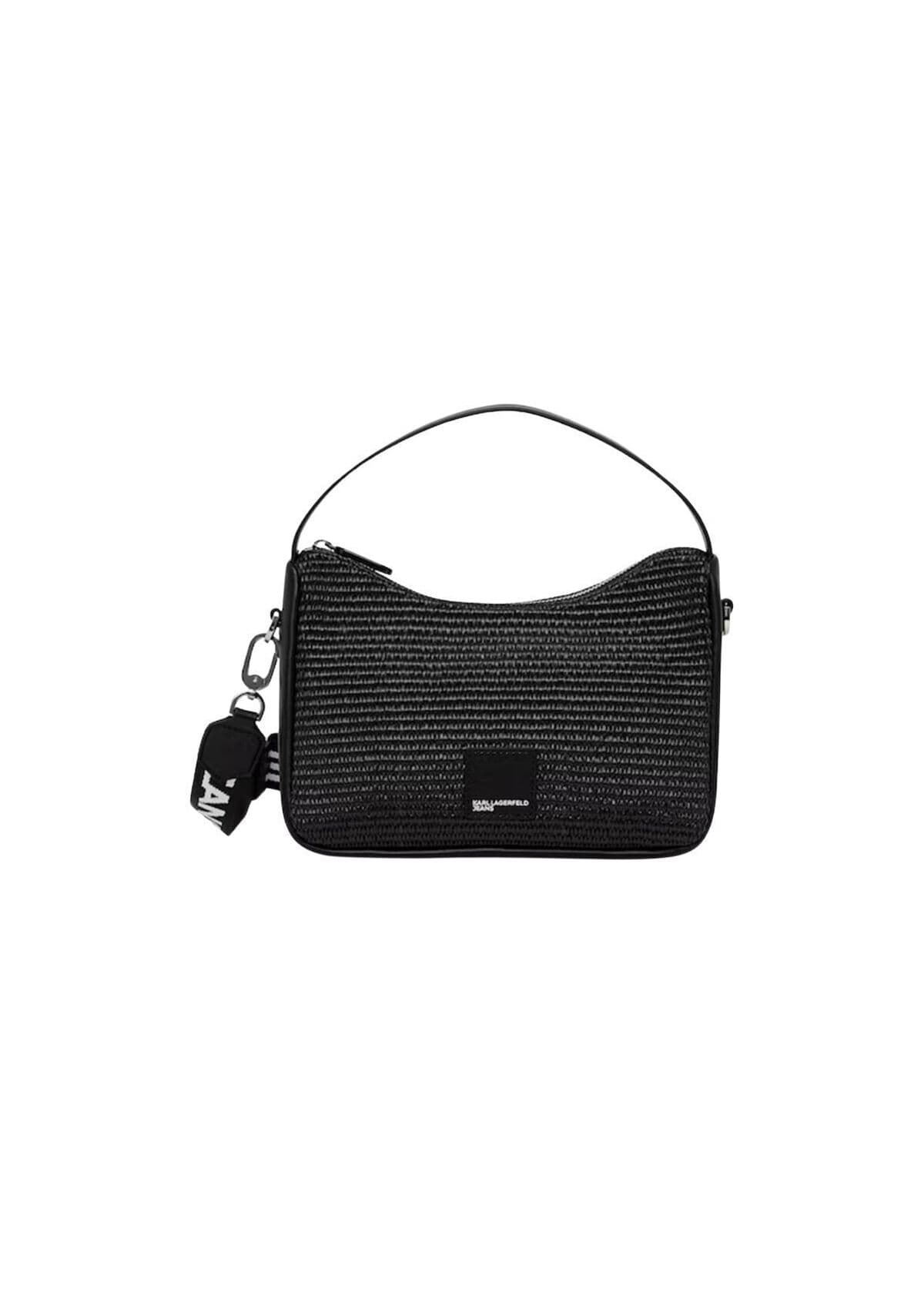 Γυναικεία Raffia Mini Hobo Τσάντα Μαύρη Karl Lagerfeld Jeans B2W30115-999 BLACK
