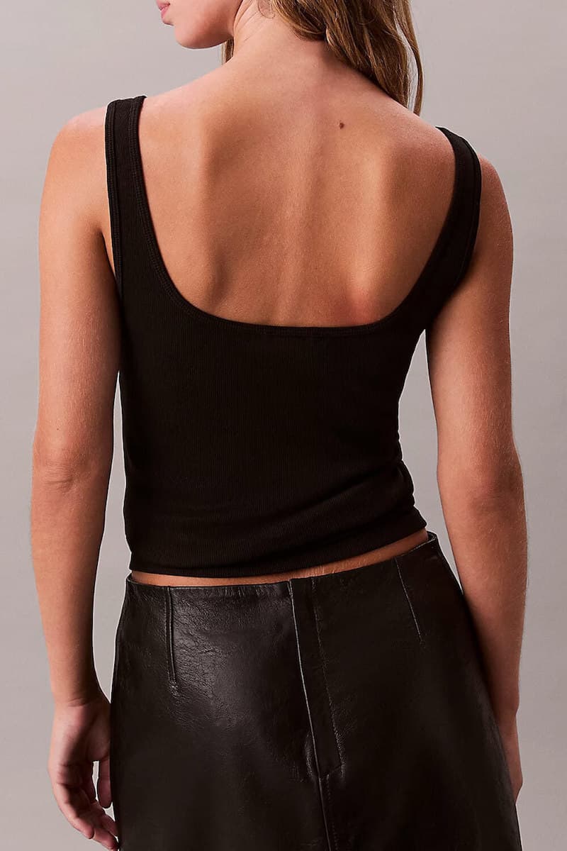 Rib Monogram Scoop Tank Top Women Calvin Klein