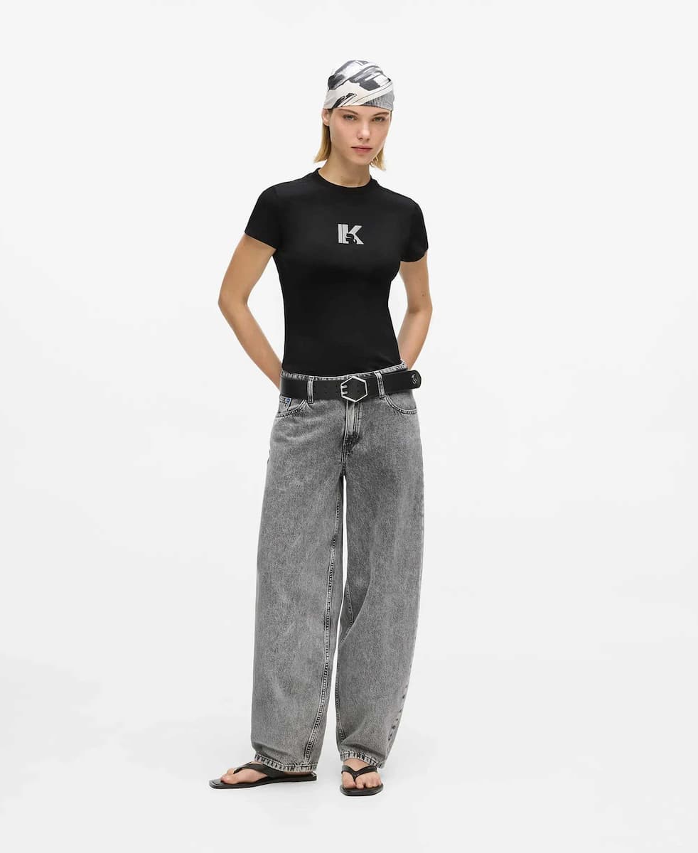 Γυναικείο Slim T-shirt Μαύρο Karl Lagerfeld Jeans B2W17064-999 BLACK