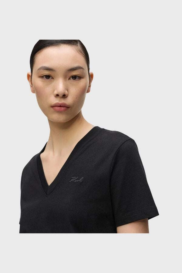 Γυναικείο Essential T-shirt Μαύρο Karl Lagerfeld B2W17096-999 BLACK