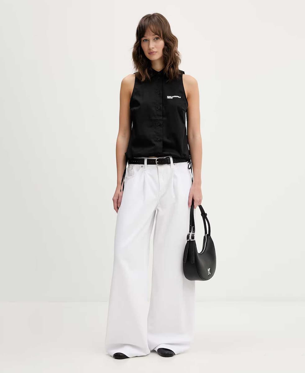 Γυναικείο Αμάνικο Πουκάμισο Μαύρο Karl Lagerfeld Jeans B2W11020-999 BLACK