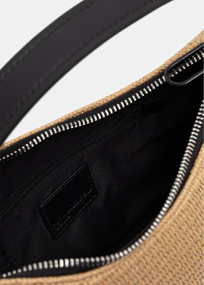 Γυναικεία Raffia Mini Hobo Τσάντα Εκρού Karl Lagerfeld Jeans B2W30115-106 NATURAL