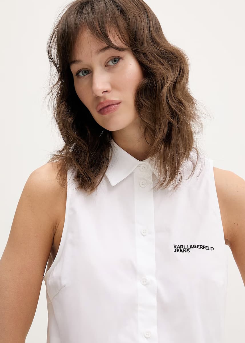 Γυναικείο Αμάνικο Πουκάμισο Λευκό Karl Lagerfeld Jeans B2W11020-100 WHITE
