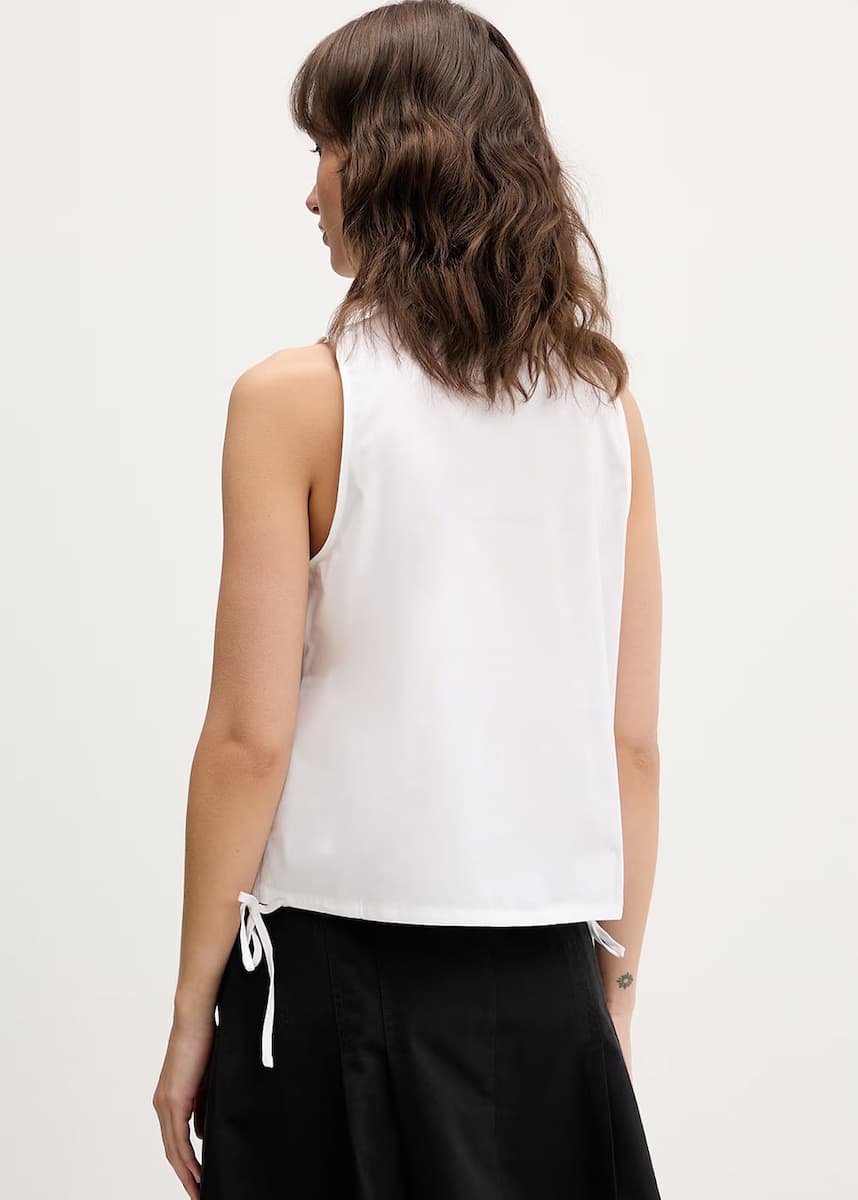 Γυναικείο Αμάνικο Πουκάμισο Λευκό Karl Lagerfeld Jeans B2W11020-100 WHITE