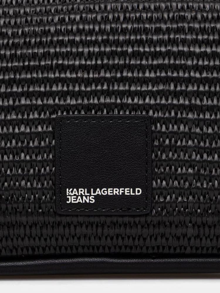 Γυναικεία Raffia Mini Hobo Τσάντα Μαύρη Karl Lagerfeld Jeans B2W30115-999 BLACK