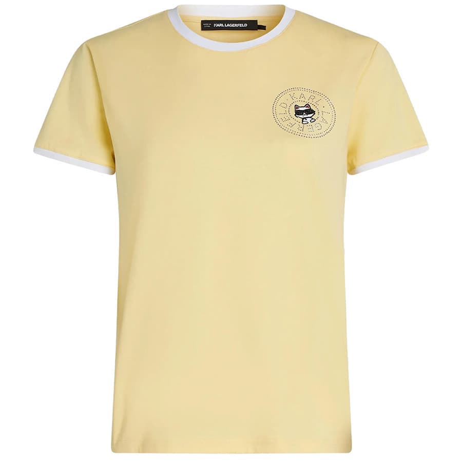 Γυναικείο Ikon Small Circle T-shirt Κίτρινο Karl Lagerfeld B2W17026-1LD SUNLIGHT