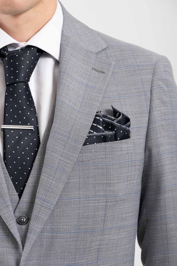 Ανδρικό Καρό Κοστούμι Γκρι Vittorio 10024-MONTON-GREY