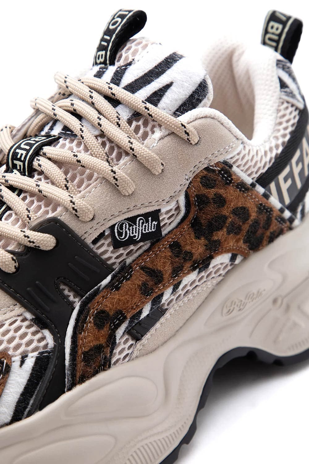 Γυναικεία Yuno Sneakers Μπεζ Buffalo BUF1636751-BEIGE ANIMAL MIX