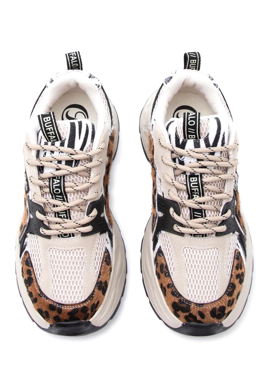 Γυναικεία Yuno Sneakers Μπεζ Buffalo BUF1636751-BEIGE ANIMAL MIX