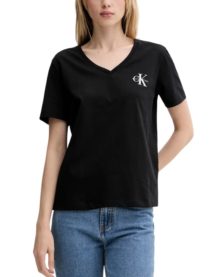 Γυναικείο Σετ T-shirt 2 Τεμαχίων Μαύρο/Λευκό Calvin Klein LV047C906G-UB1