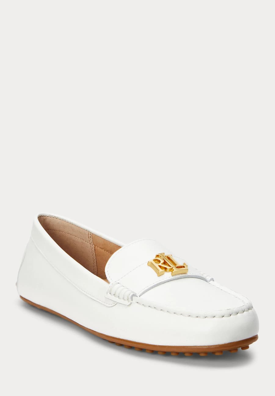 Γυναικεία Δερμάτινα Barnsbury Loafers Λευκά Ralph Lauren 802852847025-WHITE
