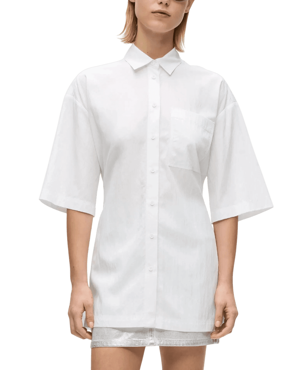 Γυναικείο Κοντομάνικο Πουκάμισο Λευκό Karl Lagerfeld Jeans B2W11022-100 WHITE