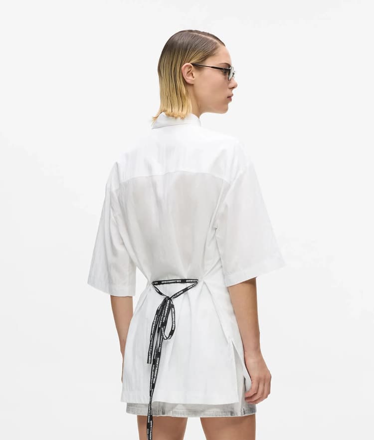 Γυναικείο Κοντομάνικο Πουκάμισο Λευκό Karl Lagerfeld Jeans B2W11022-100 WHITE