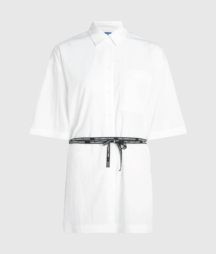 Γυναικείο Κοντομάνικο Πουκάμισο Λευκό Karl Lagerfeld Jeans B2W11022-100 WHITE
