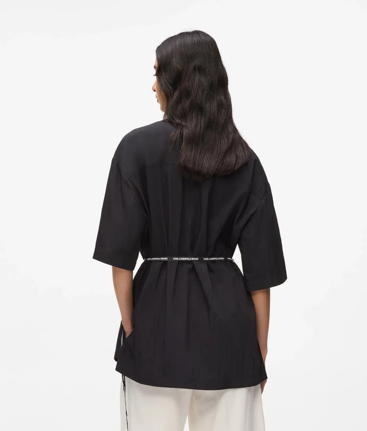 Γυναικείο Κοντομάνικο Πουκάμισο Μαύρο Karl Lagerfeld Jeans B2W11022-999 BLACK