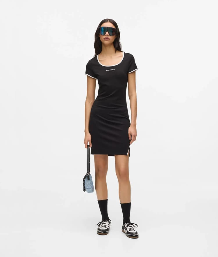 Γυναικείο Κοντομάνικο Φόρεμα Μαύρο Karl Lagerfeld Jeans B2W13045-999 BLACK