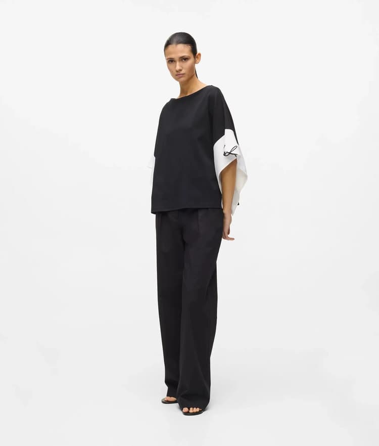 Γυναικείο Signature Top Μαύρο Karl Lagerfeld B2W17005-101 WHITE/BLACK