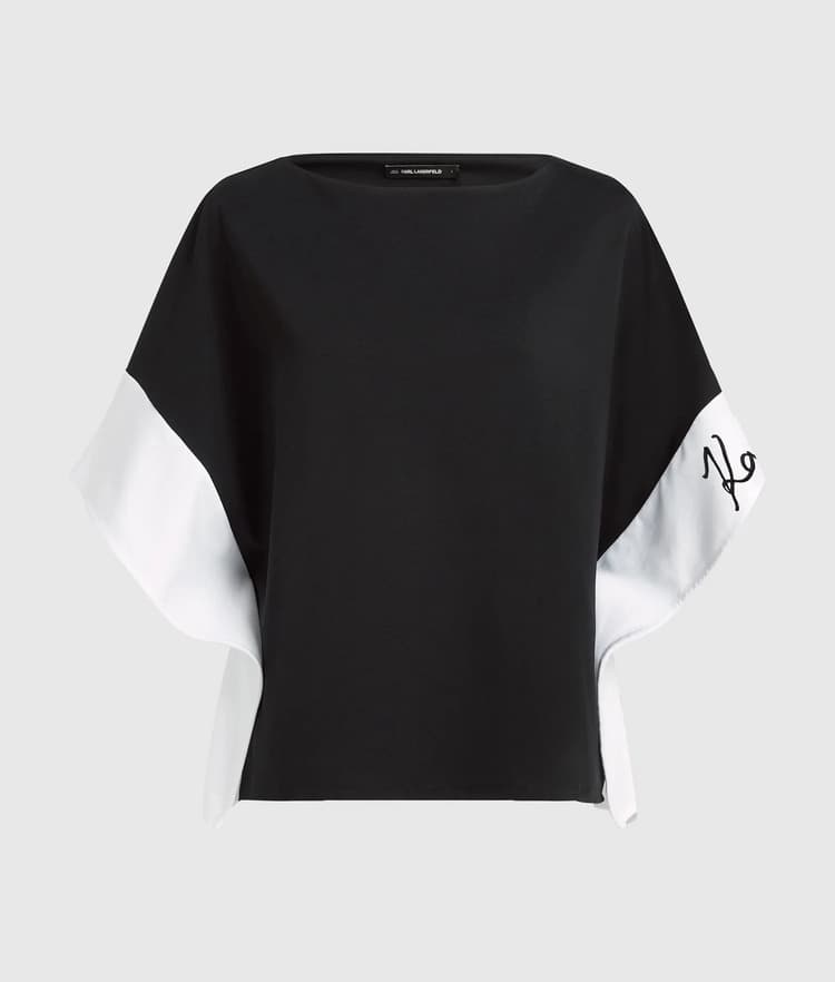 Γυναικείο Signature Top Μαύρο Karl Lagerfeld B2W17005-101 WHITE/BLACK