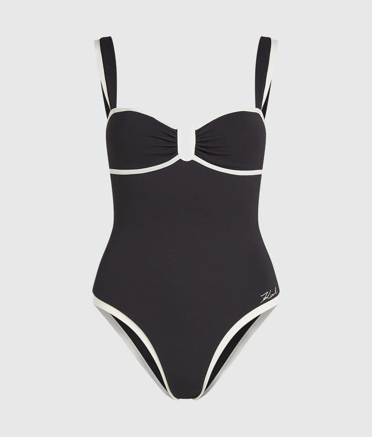 Γυναικείο Signature Ολόσωμο Μαγιό Μαύρο Karl Lagerfeld B2W46026-999 Black