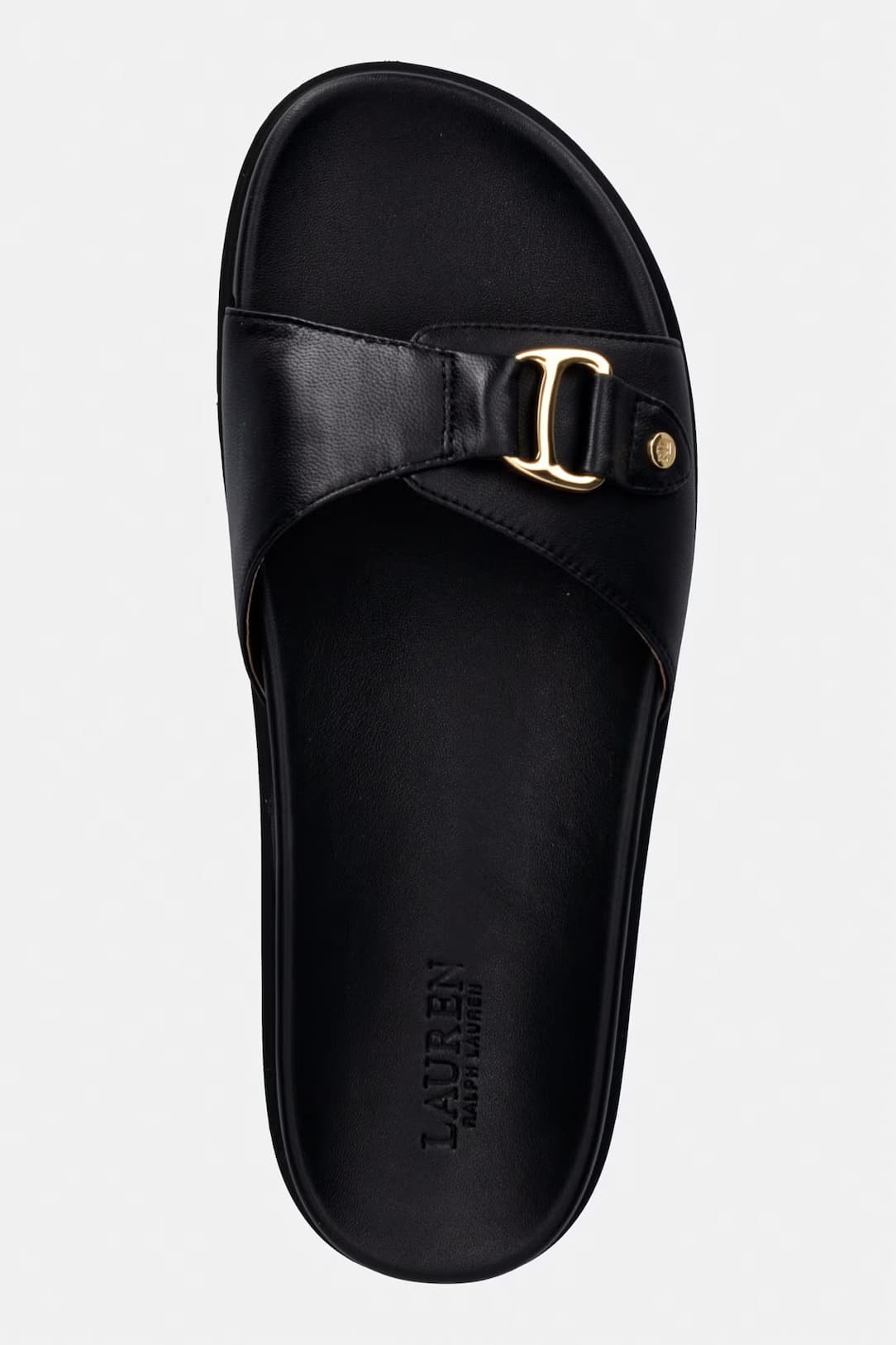 Γυναικείες Δερμάτινες Tasha Παντόφλες Μαύρες Ralph Lauren 802982883002-BLACK