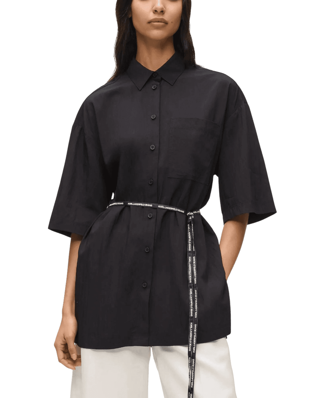Γυναικείο Κοντομάνικο Πουκάμισο Μαύρο Karl Lagerfeld Jeans B2W11022-999 BLACK