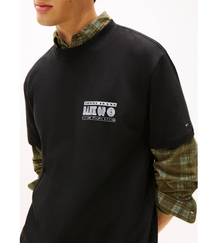 Ανδρικό T-shirt Μαύρο Tommy Jeans DM0DM22329-BDS