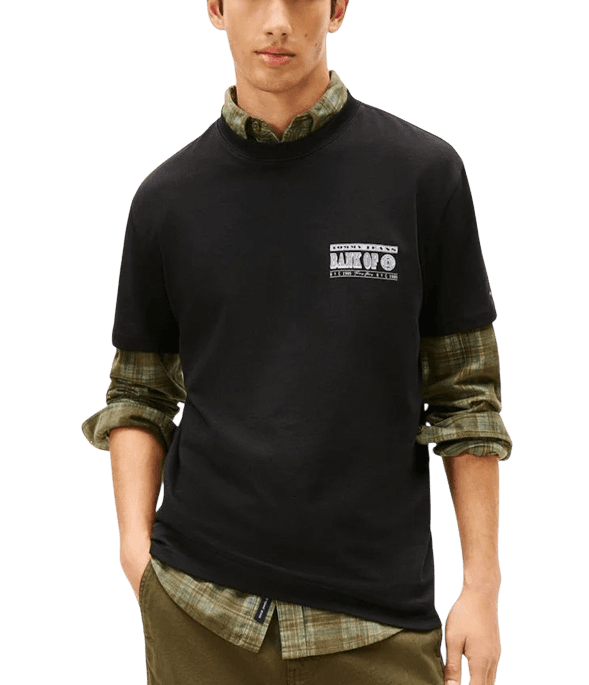 Ανδρικό T-shirt Μαύρο Tommy Jeans DM0DM22329-BDS