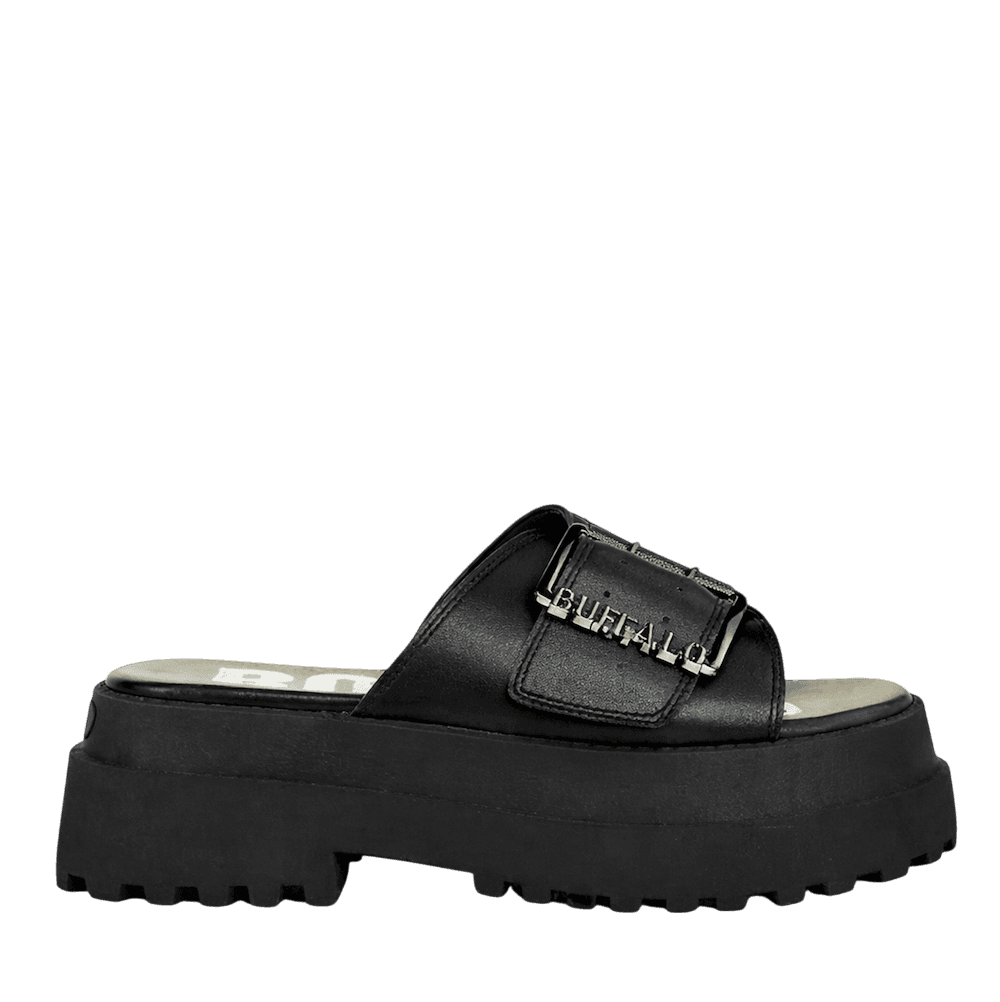 Γυναικείες Pluto Slide Buckle Παντόφλες Μαύρες Buffalo BUF1602333-BLACK
