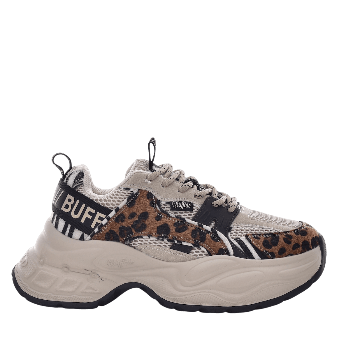 Γυναικεία Yuno Sneakers Μπεζ Buffalo BUF1636751-BEIGE ANIMAL MIX