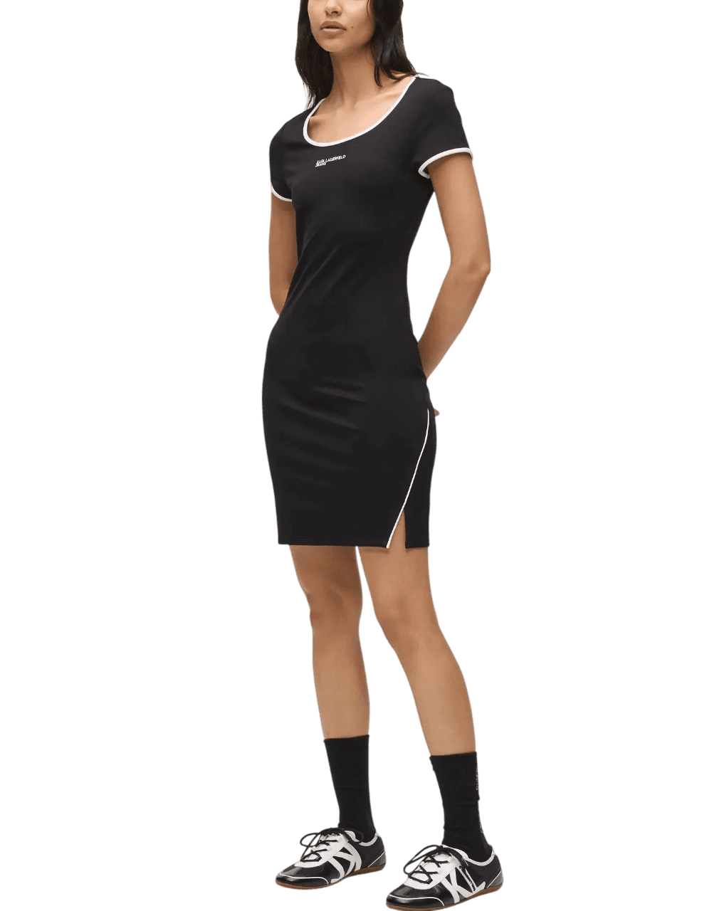 Γυναικείο Κοντομάνικο Φόρεμα Μαύρο Karl Lagerfeld Jeans B2W13045-999 BLACK