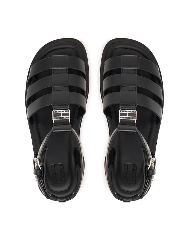 Γυναικεία Δερμάτινα Πέδιλα Μαύρα Tommy Jeans EN0EN02943-BDS