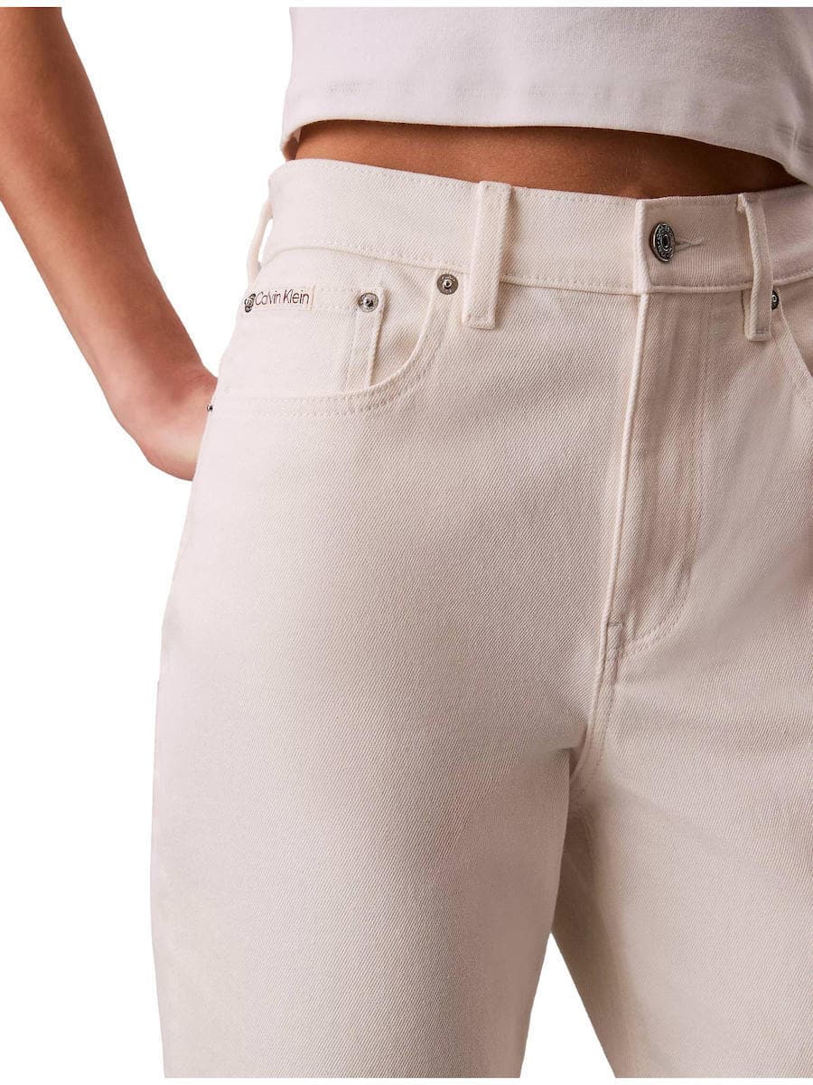 Γυναικείο Mom Τζιν Λευκό Calvin Klein LV047F703G-ASN