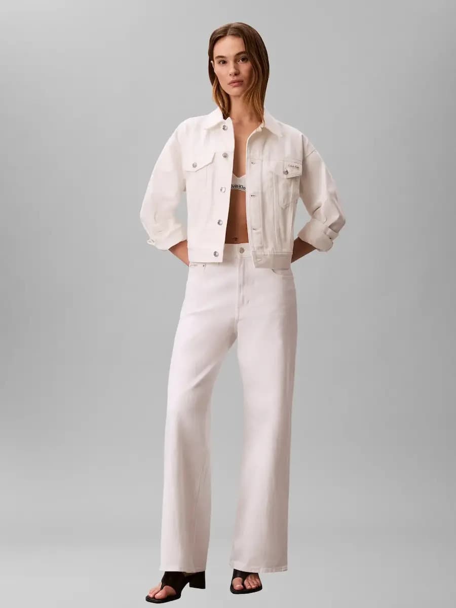 Γυναικείο Τζιν Μπουφάν Λευκό Calvin Klein LV047F776G-ASN