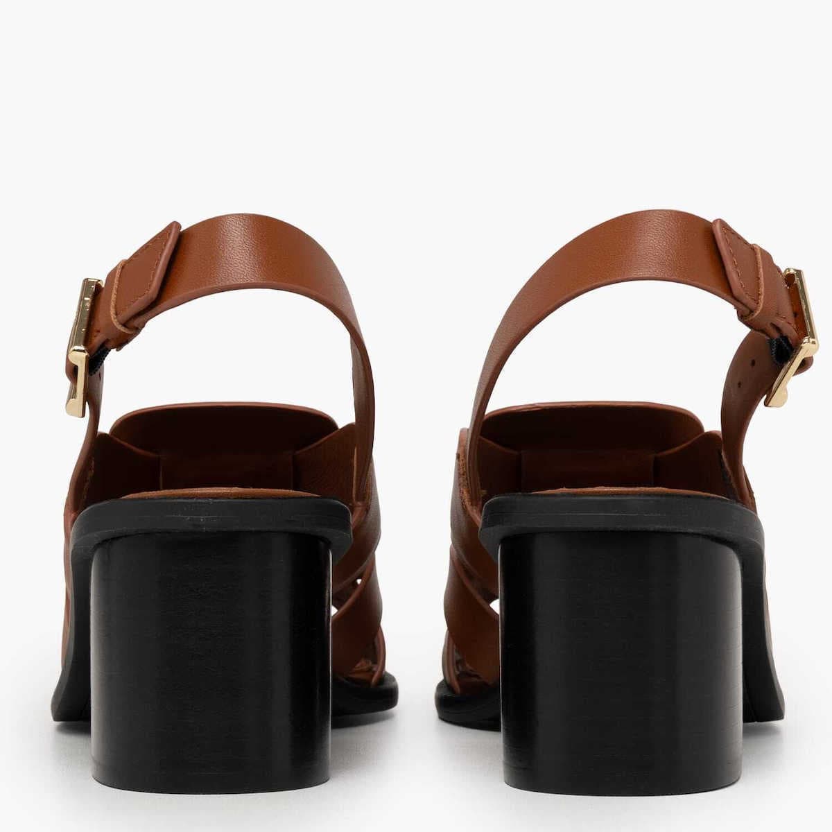 Γυναικεία Δερμάτινα Πέδιλα Καφέ Tommy Hilfiger FW0FW09135-GP4