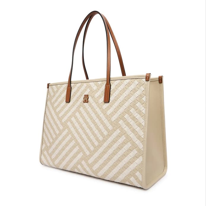 Γυναικεία TH City Tote Τσάντα Μπεζ Tommy Hilfiger AW0AW18394-0F4